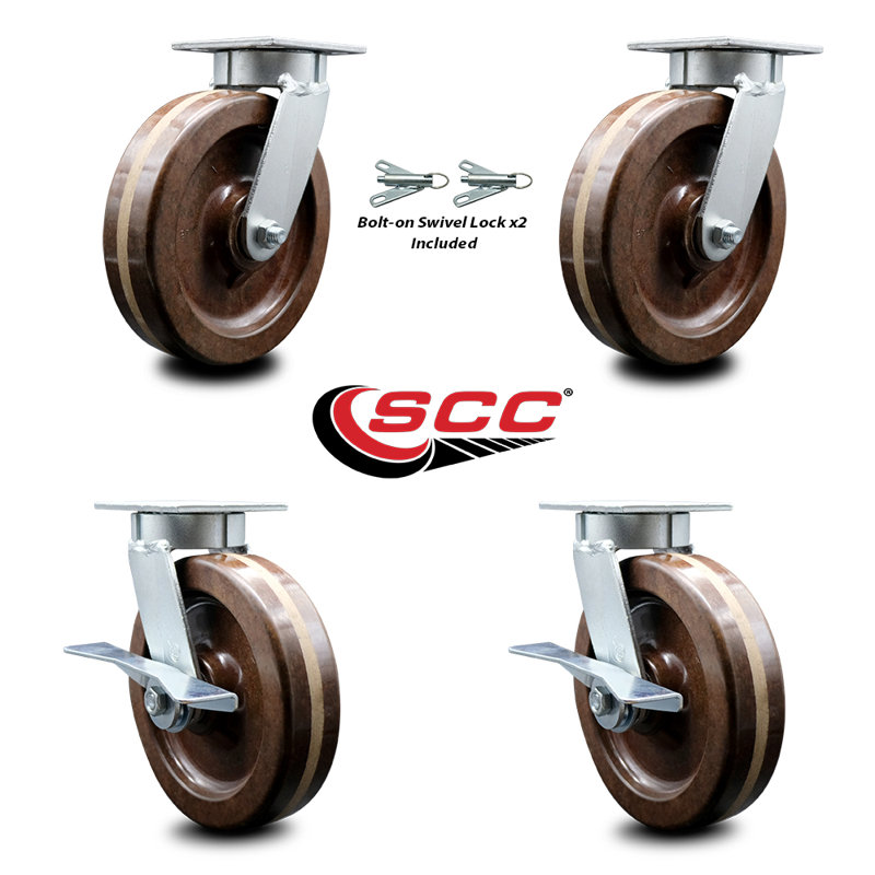 4 Piece High Temp Phenolic Caster Set