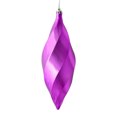  8" Orchid Shiny Swirl Finial 6/Bag. This swirl finial ornament will add depth and color to any holiday decorating project. Includes 6 pieces per bag.