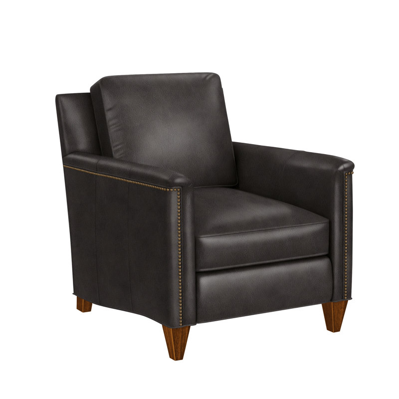 Davidson Armchair, Pewter, New Classiques, Aline Light Grey Genuine Leather