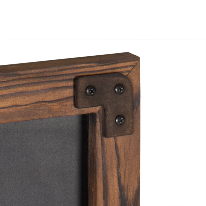 25.56" Wall Mounted Chalkboard, Brown Wood