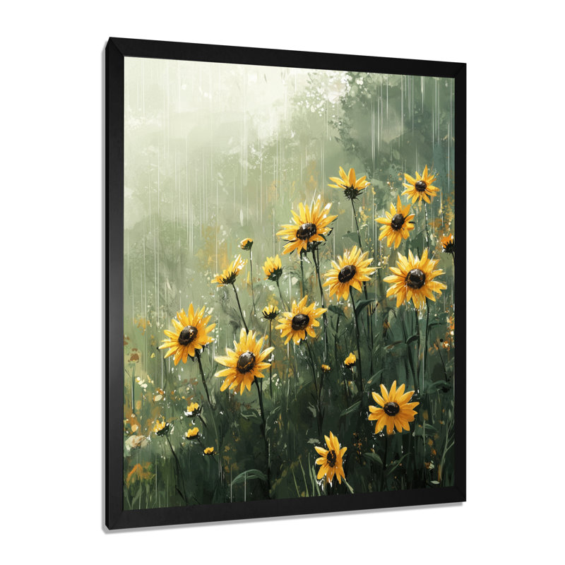 Duanys - impressions sur toile florales, Noir, H 20 po x l 12 po, Reproduction encadrée d'une seule photo