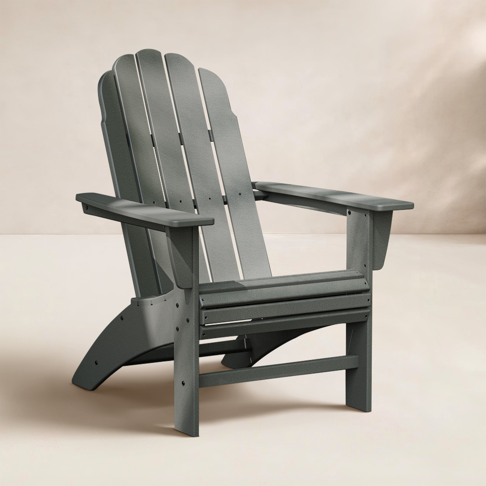 POLYWOOD Vineyard Curveback Resin Adirondack Chair, Slate Gray