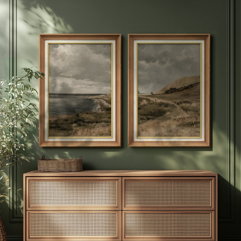 Ensemble de 2 œuvres d'art encadrées de qualité supérieure sur toile de qualité supérieure avec cadre de 26 po x 36 po