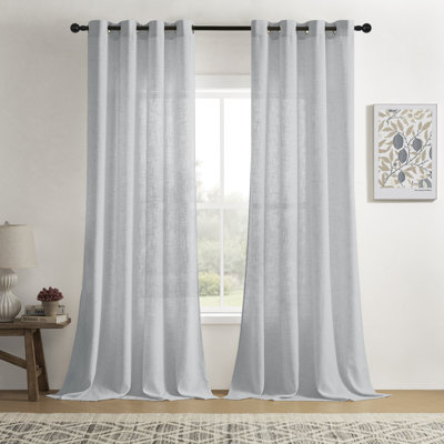 Paire de rideaux semi-transparents avec œillets Draycott