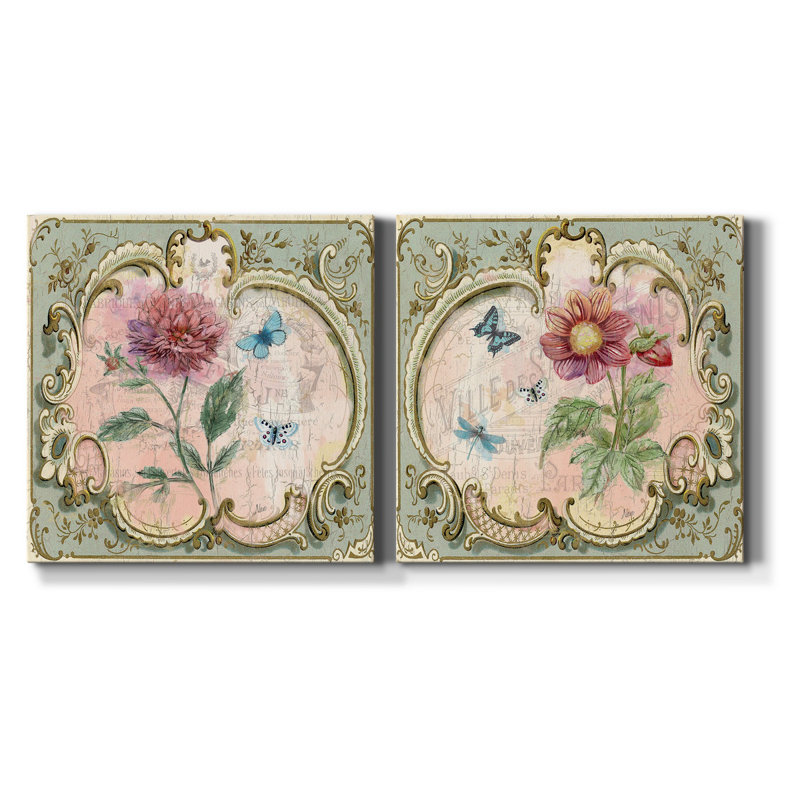 «Classical Flower I», ensemble de 2 reproductions d'art sur toile tendue, H 10 po x l 10 po x P 1 po