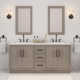 Kamila 72" Carrara White Marble Countertop Bath Vanity in Gray Oak with Mirror