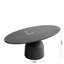 Table basse Mid-Century moderne ovale avec structure en bois d'hévéa-118343170