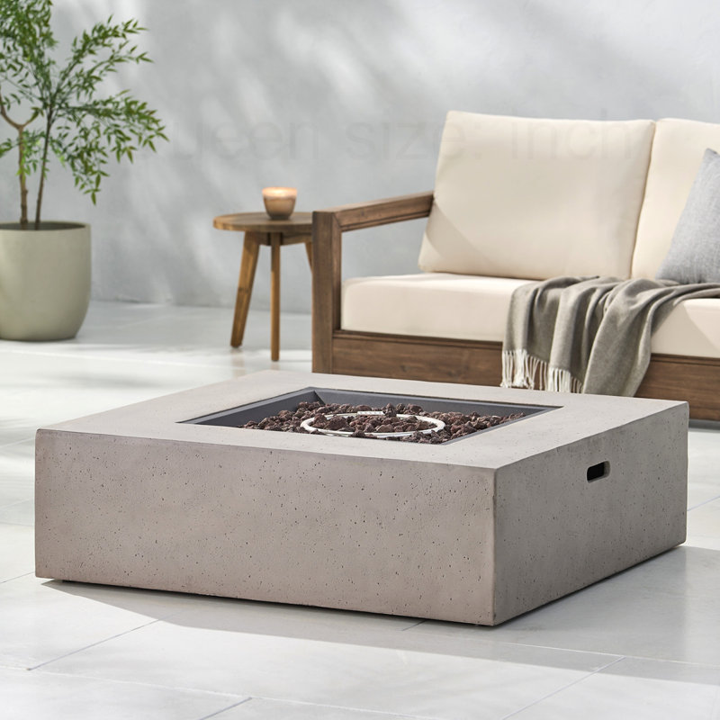 Modern Outdoor Fire Pit, Light Grey