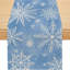 Chemin de table de Noël, décorations de Noël bleues, flocon de neige, chemin de Noël pour table