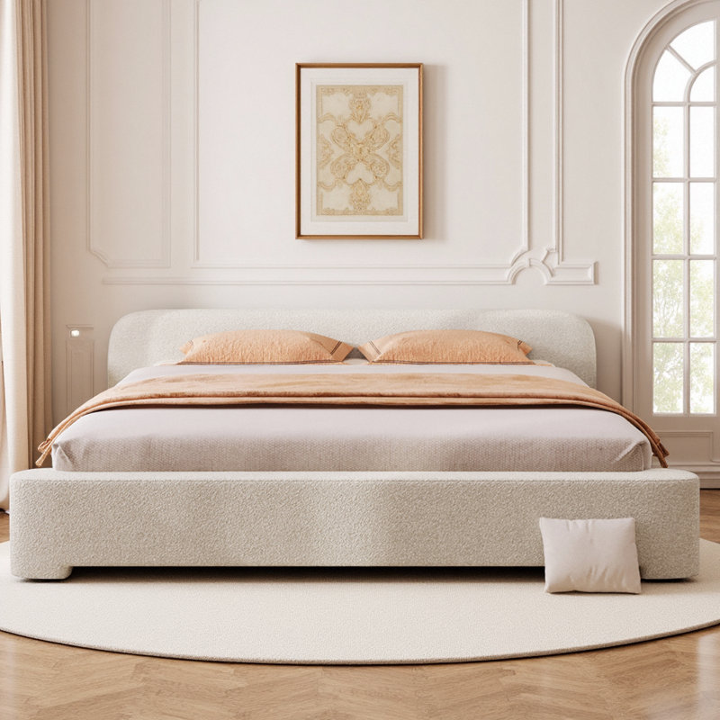 Lit plateforme tapissier Modern Minimalist, Très grand lit