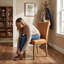 Chaise de salle à manger rembourrée, chaise de cuisine Parsons moderne, chaise d'appoint à haut dossier avec pieds en bois massif-695032666-695032667