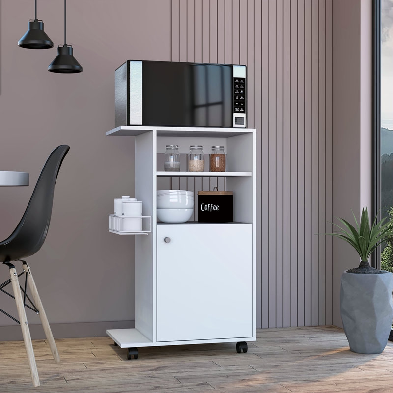 Chariot de cuisine, armoire à une porte, quatre roulettes