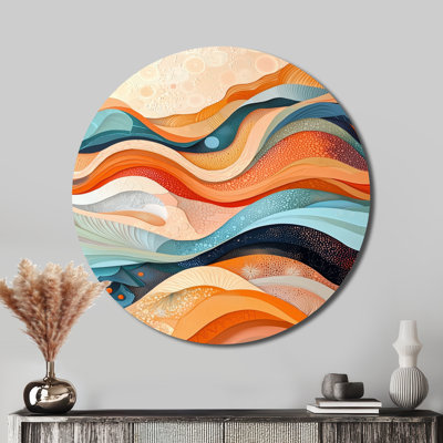 Kirkbride - Modern Waves Round Metal Wall Art