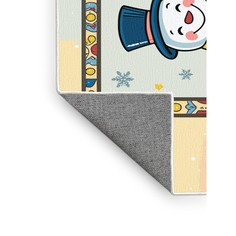 Tapis de vacances d'hiver de Noël lavable The Holiday Aisle®, Rectangulaire 2 pi x 3 pi
