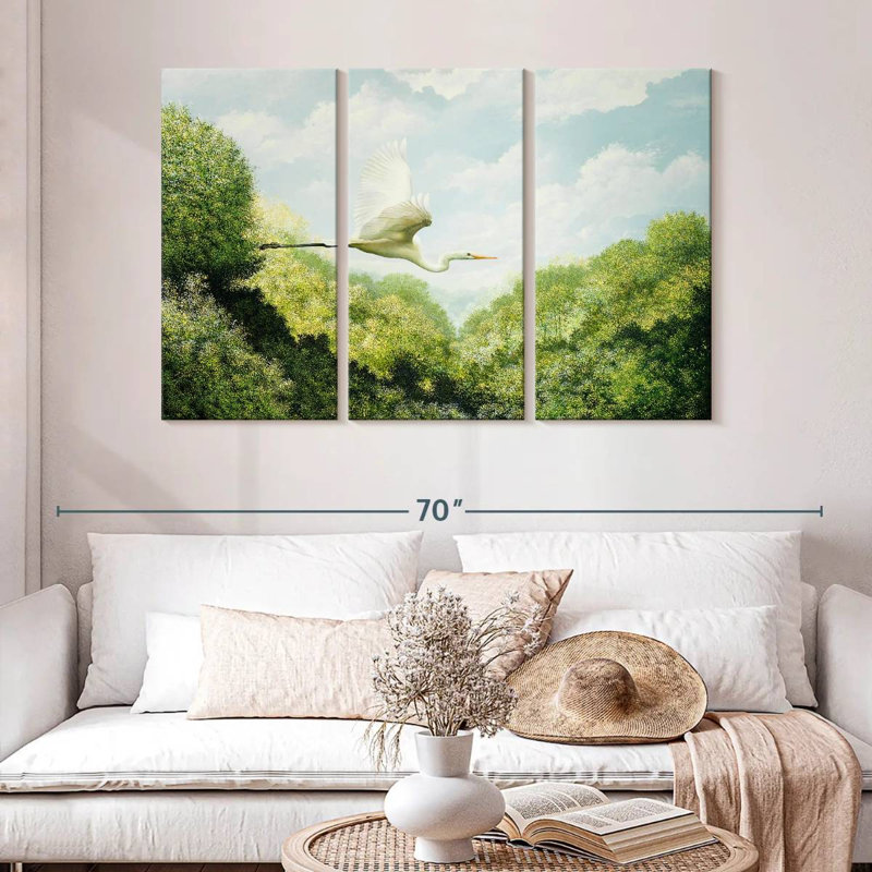 Brampt Flying Egret, 32" H x 50" W