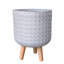 Geometric Patterned Cylinder Planter with Feet-350652355-350652354