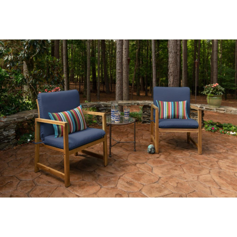 Casual Cushion Solid Sunbrella® Fabric 1-Piece Indoor/Outdoor Club Chair Cushion, 22"W x 44"L, Canvas Navy