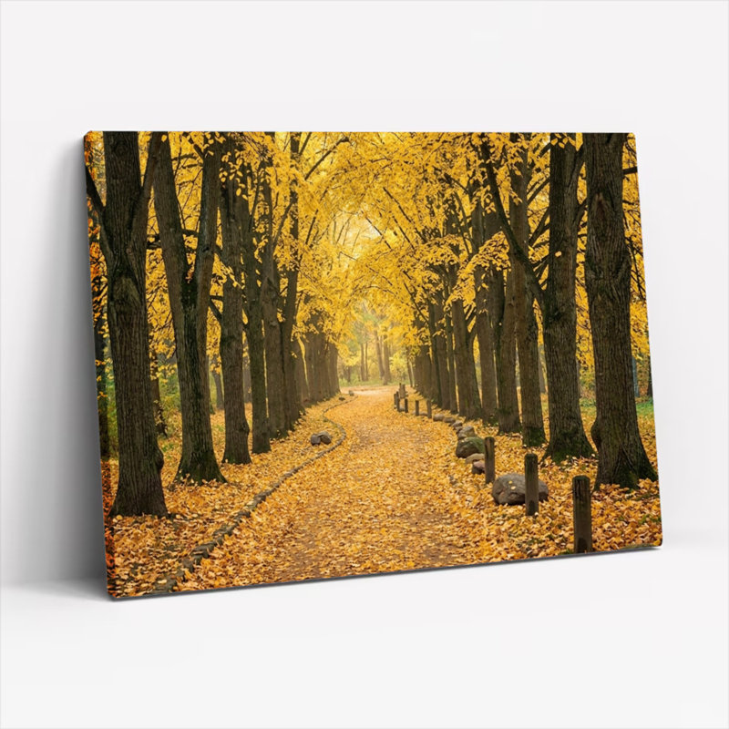 Ensemble de 1 tableau sur toile Chemin d'automne, H 36 po x l 48 po, Wrapped Canvas