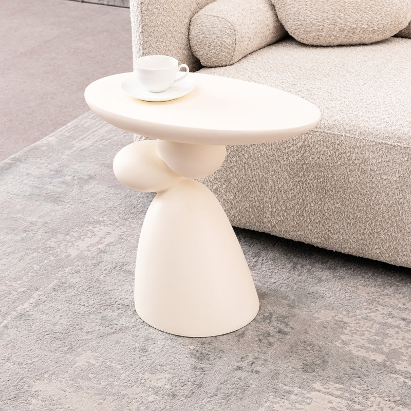 Table de bout Lucky Stone (seulement avec table basse, sans chaises), Blanc