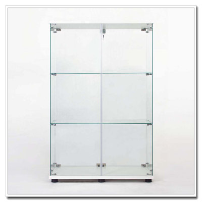 Armoire en verre à deux portes avec 3 tablettes