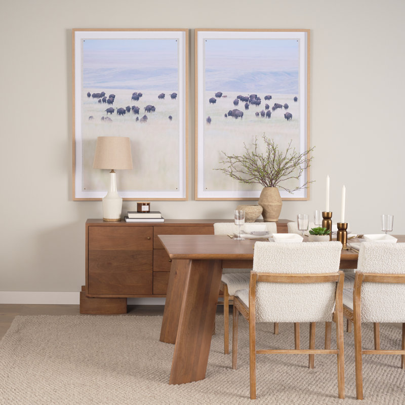 Jonan Brown Solid Mango Wood Rectangular Dining Table, Light Brown