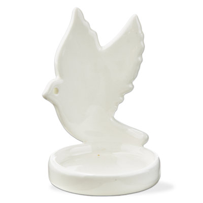Dove Tealight Candle Holder White Ceramic Christmas