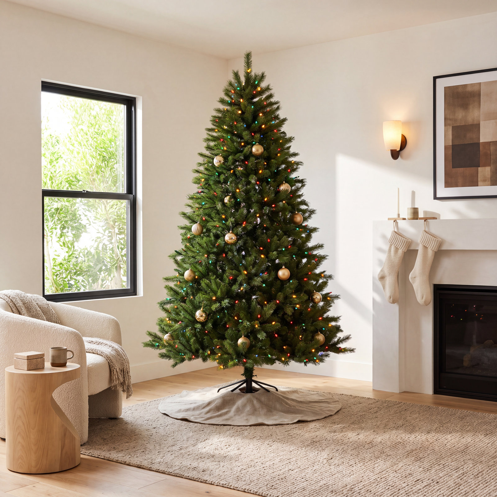Pre-Lit Fir Christmas Tree, 6.5'