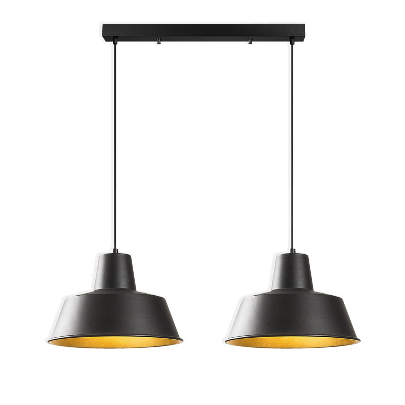 Luminaire suspendu pour îlot de cuisine 2 lumières à hauteur réglable