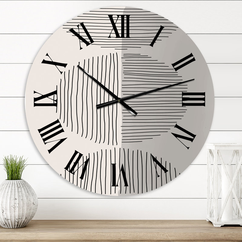 Minimal Geometric Lines and Circle VII - Horloge murale moderne, Petit