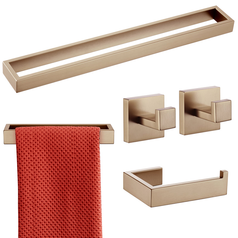 5 Piece Bathroom Hardware Set, Champagne Bronze