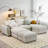 Modulo Nest 113” Modular Sectional Sofa – 3-in-1 Convertible Design, Storage Ottomans Included, Space-saving for Living Room