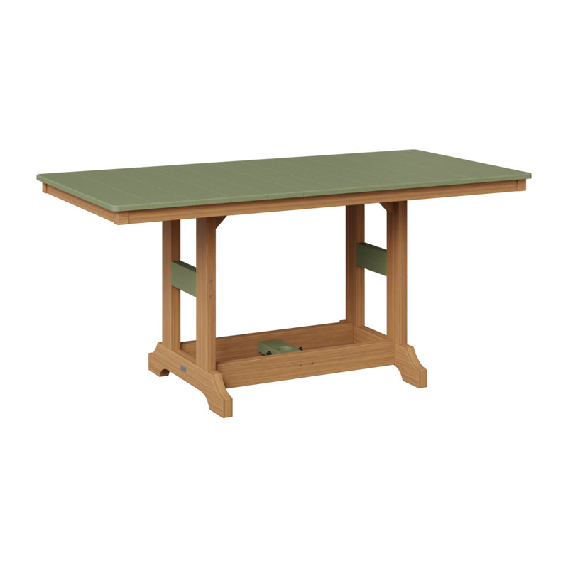 Garden Classic Outdoor Bar Table, Sage, Natural Teak