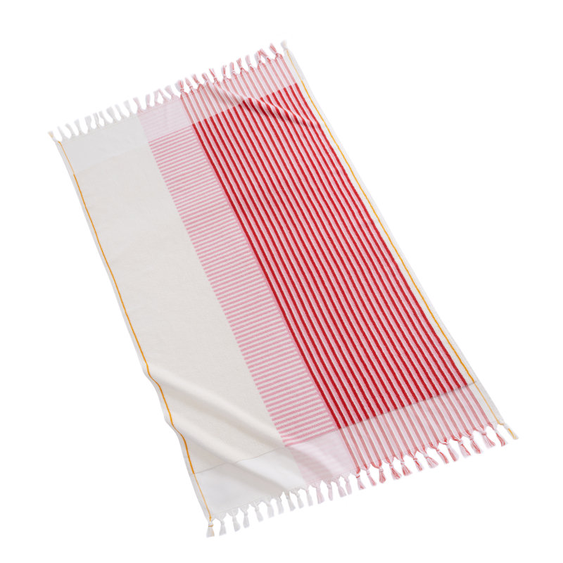 Nomade Beach Towel, Yellow/Tan/Cream Striped