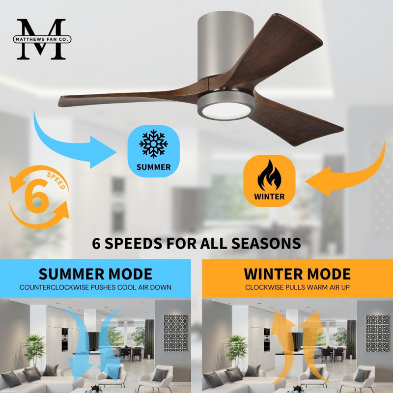 Irene LED Ceiling Fan, Brushed Nickel, Walnut, 60"