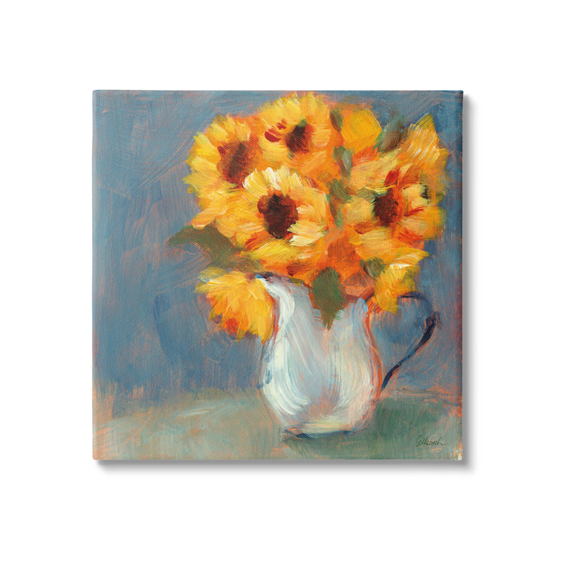 Vase Sunflower par Sue Schlabach - Peinture, H 17 po x l 17 po x P 1,5 po