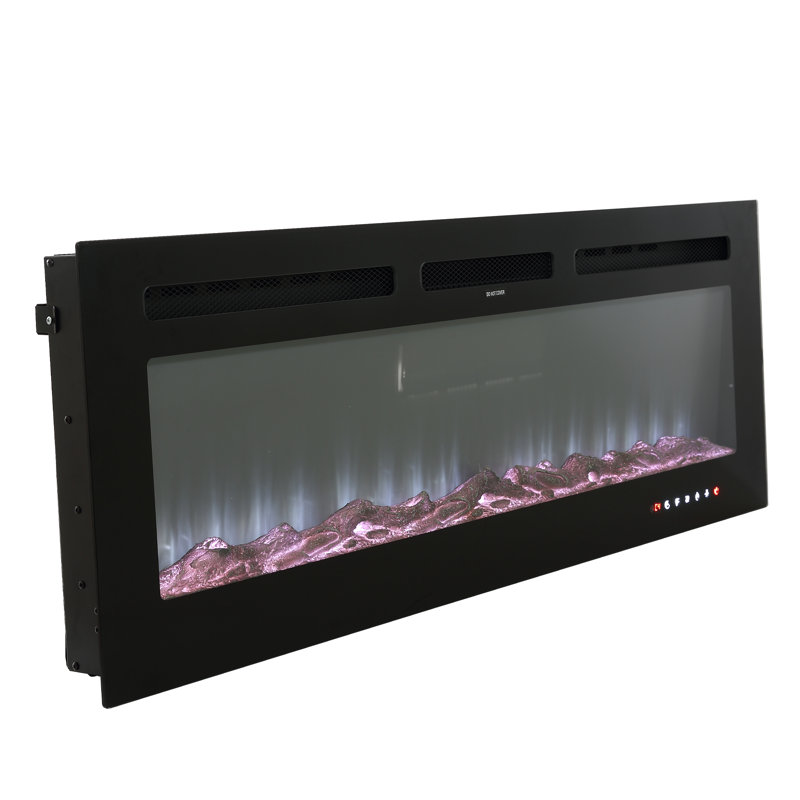 Gwenaelle Black Fireplace, 17" H x 60" W x 4.13" D