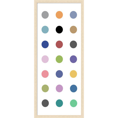  Framed Fabric Pinboard, Circle Seven Multicolor by Karl Langdon Printed Bulletin Board for Use as a Vision Board or Wall Organization