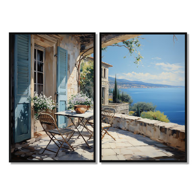 Retraite côtière française à Cannes III - 2 impressions sur toile beige