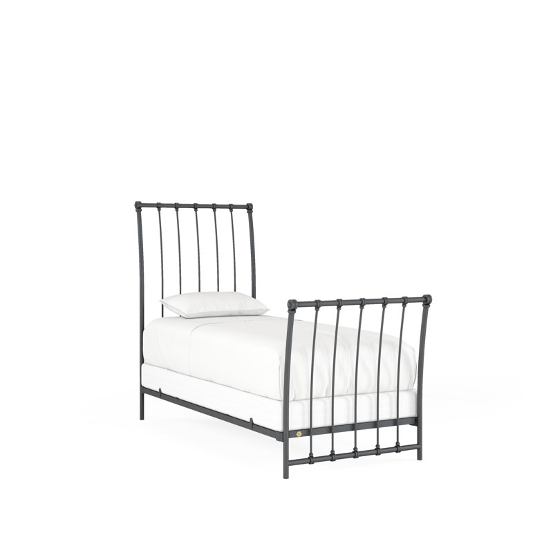 142 Altro Bed | Complete Sleigh, Twin, Baroque Black