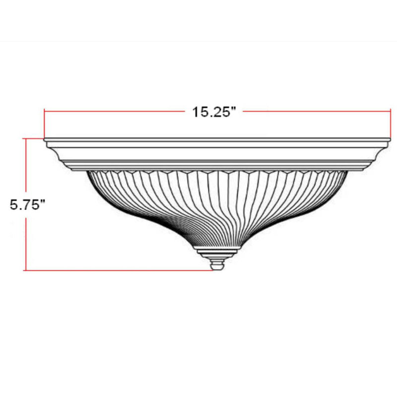 Plafonnier encastré 3 lumières 15,25 po