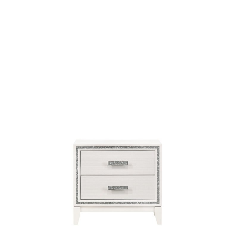 Table de chevet blanche avec matériaux - Finition durable de la chambre à coucher Tiroirs savamment conçus, Blanc