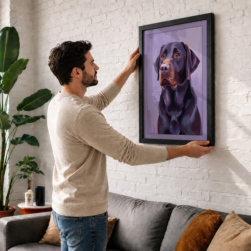 Quiet Labrador Modern - Print, A1 - 84.1 x 59.4 cm, Black