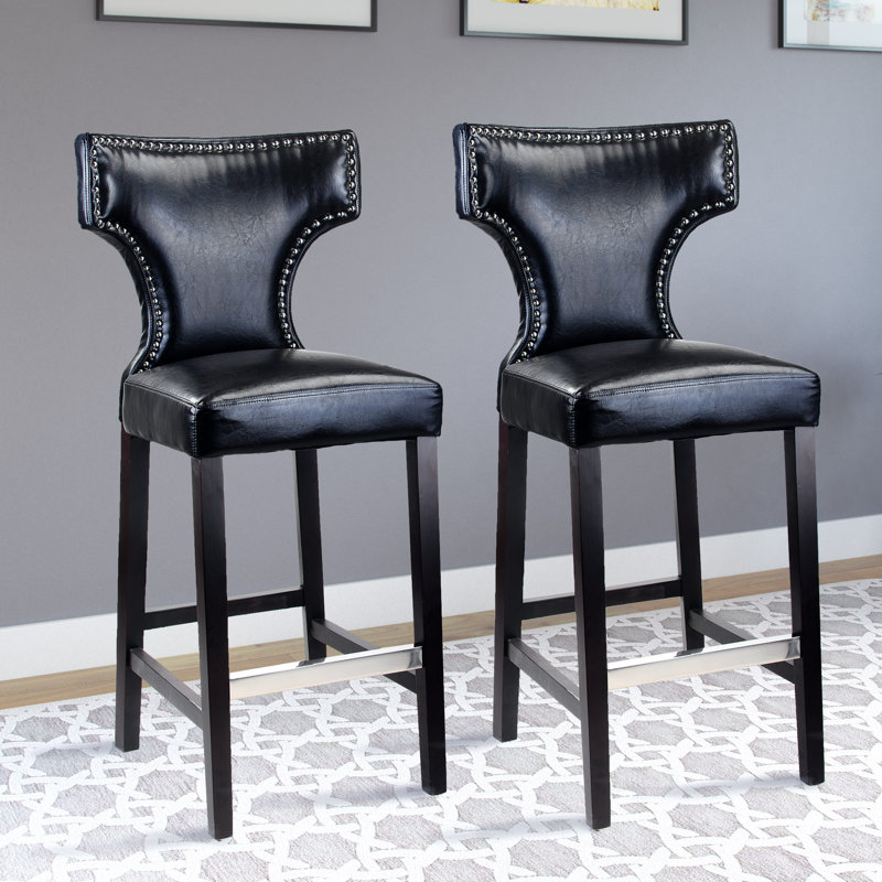 Tabouret de bar et de comptoir Eccleshall, Noir, Tabouret de bar (assise de 29,25 po de hauteur)