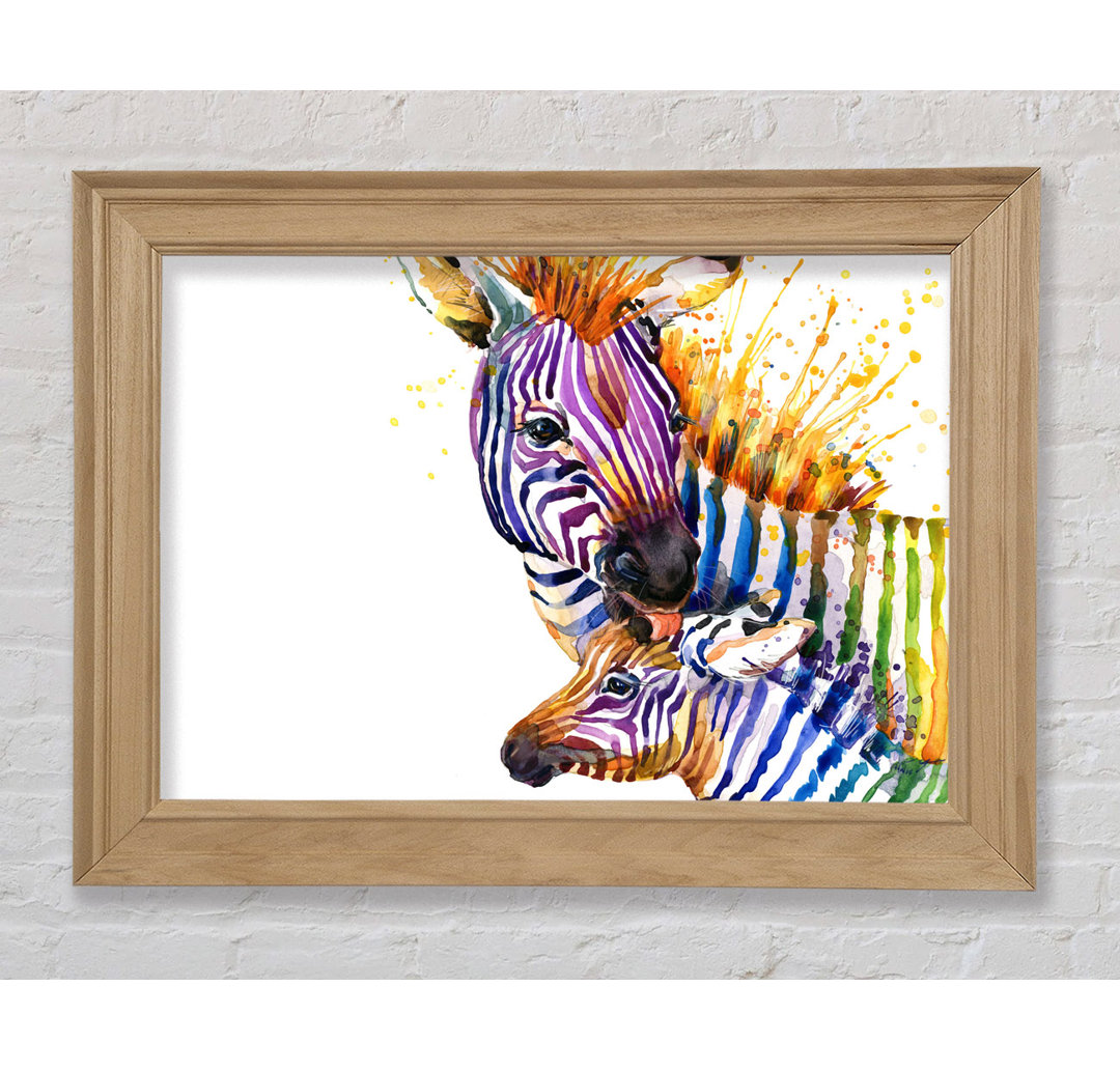 Zebra Paint Splatter - Bilderrahmen Kunstdrucke