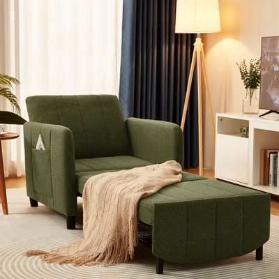 Fauteuil-lit extra long convertible 3-en-1 à 4-en-1 et canapé-lit simple pour canapé-lit adulte pour salon et petit espace Sleeper Chair
