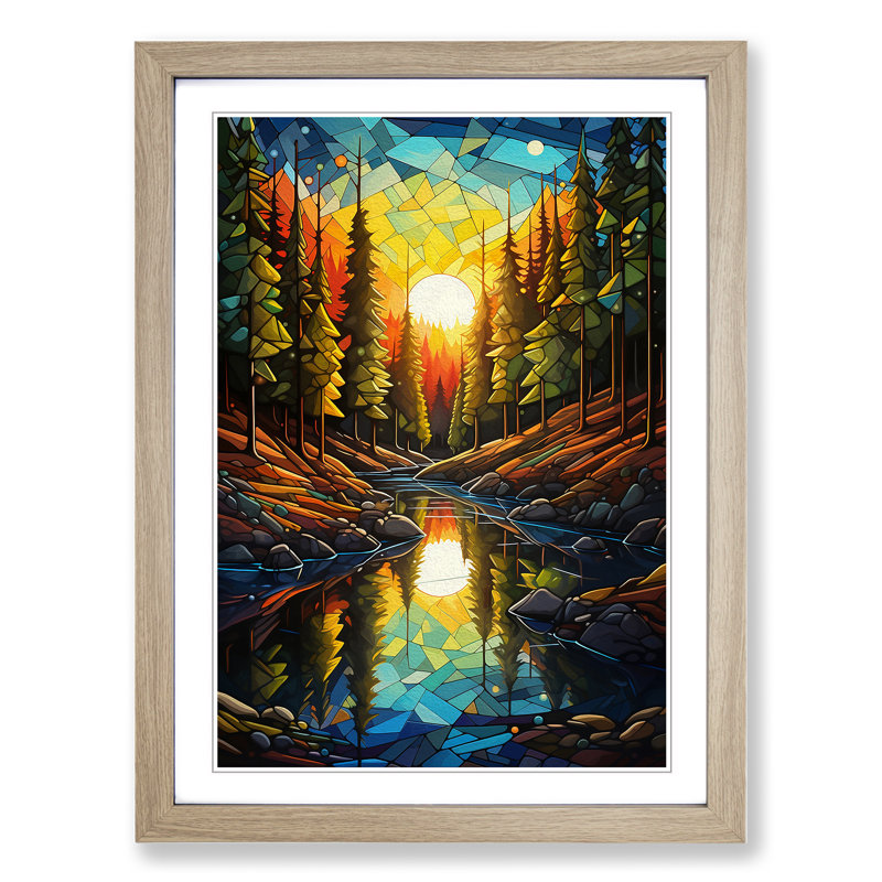 Single Picture Frame Wall Art, 64cm H x 46cm W, Oak Framed