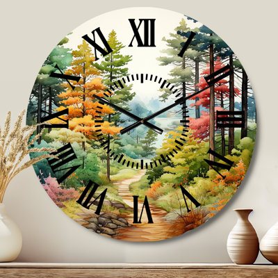 Horloge murale pin et arbre Autumn Symphony III