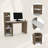White and Pine 4-Shelf Writing Desk