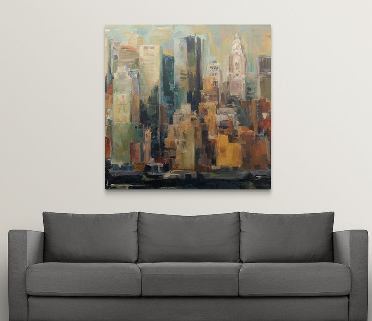 «Kely New York» par Marilyn Hageman, reproduction d'art, H 35 po x l 35 po x P 1,5 po, Toile