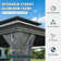 Aluminum Galvanized Steel Patio Gazebo with Double Roof Gray